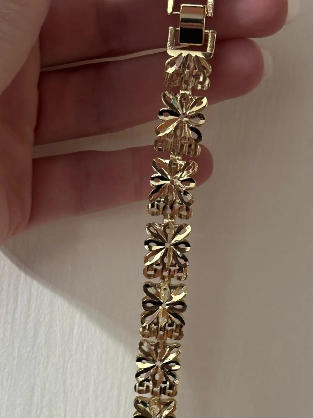 Gold Floral Link Bracelet for Women
